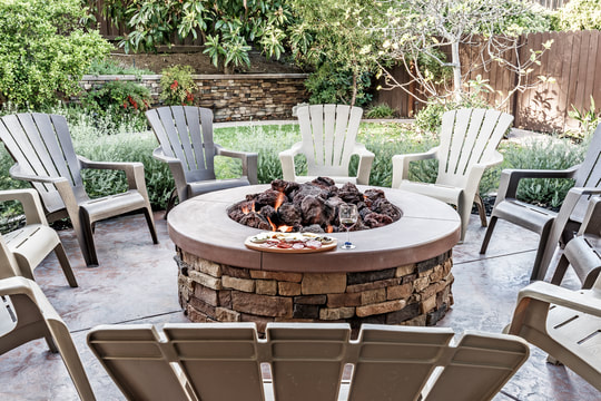 outdoor fire pit made of stone