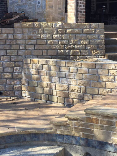 retaining wall made of chopped stone